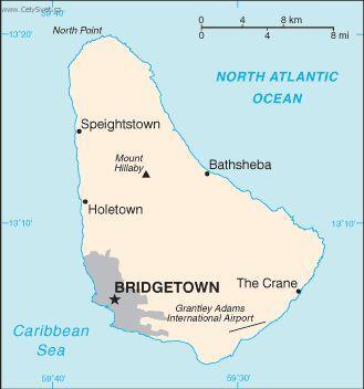 Foto: Barbados-politick� mapa