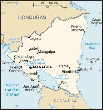 Foto: Nikaragua-politick� mapa