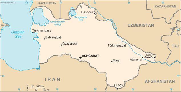 Foto: Turkmenist�n-politick� mapa