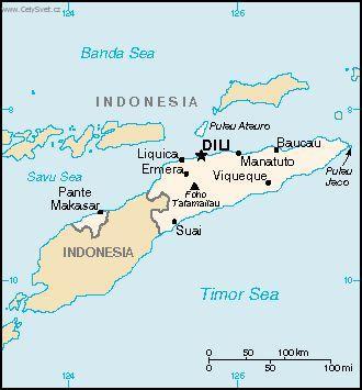 Foto: V�chodn� Timor-politick� mapa